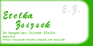 etelka zsizsek business card